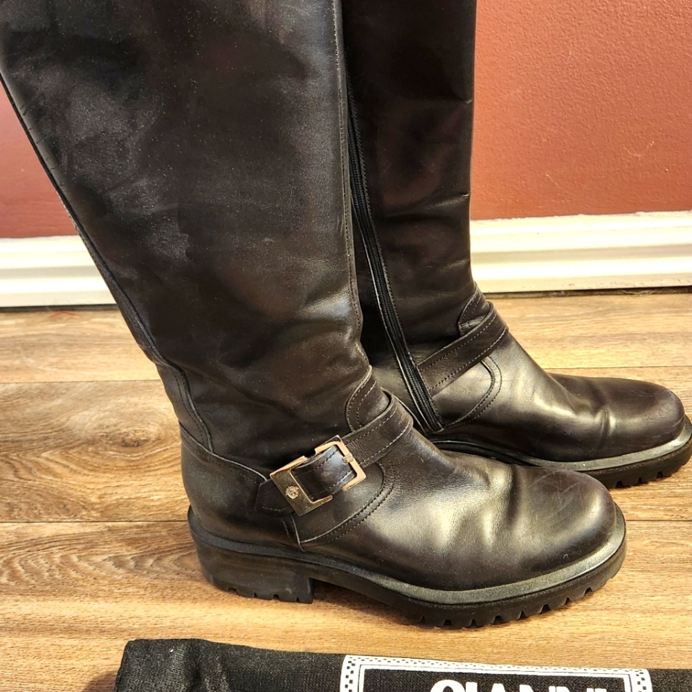 Gianni Versaci Women's Leather Boots Vintage Size 37 US 6.5 -7